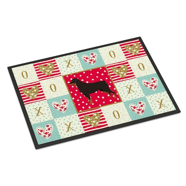 Carolines Treasures 24 x 36 in. Rottweiler Love Indoor or Outdoor Mat CK5948JMAT - main